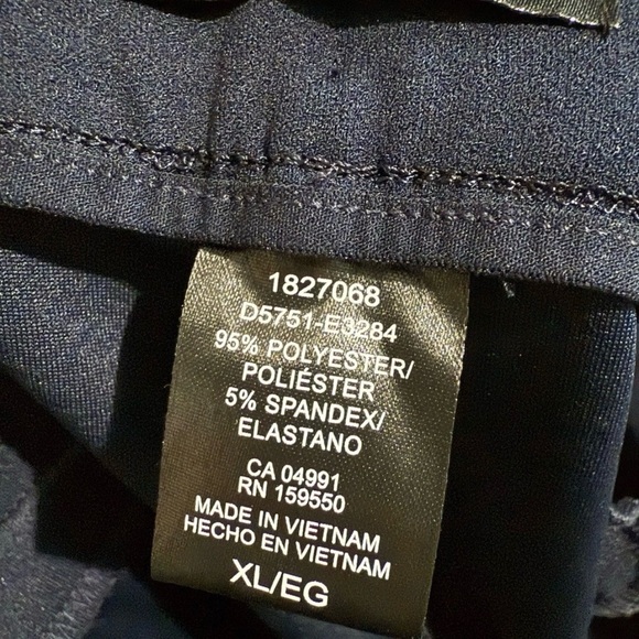 Hilary Radley Women's Crepe Pull-On Pant - Navy Color Size XL - Picture 7 of 7